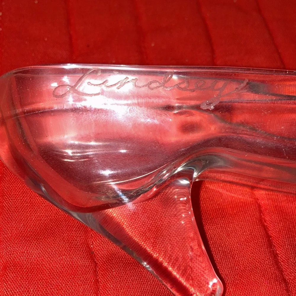 Lot 2 glass slipper shoes, hi heels, GT bow w/rhinestones & GT heart same. $18 - Picture 6 of 7